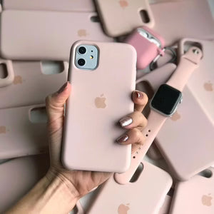 Sand pink liquid silicone case for Iphone