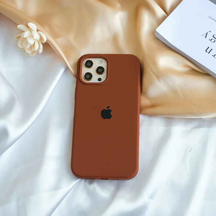 Brown liquid silicone case for Iphone