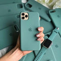 Pine green liquid silicone case for Iphone