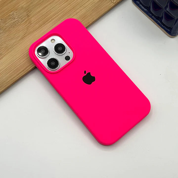 Hot pink liquid silicone case for Iphone