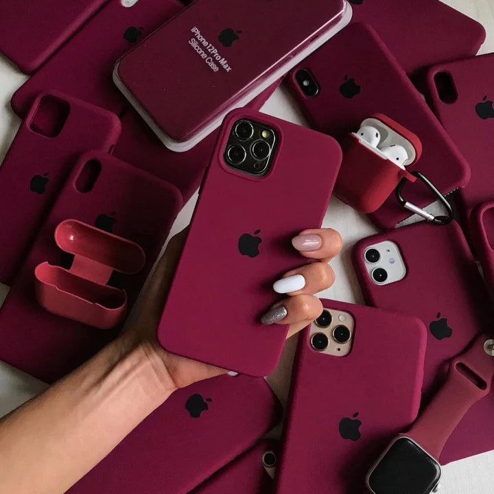 Wine liquid silicone case for Iphone