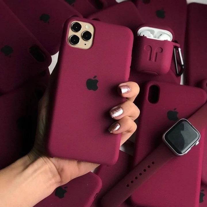 Wine liquid silicone case for Iphone