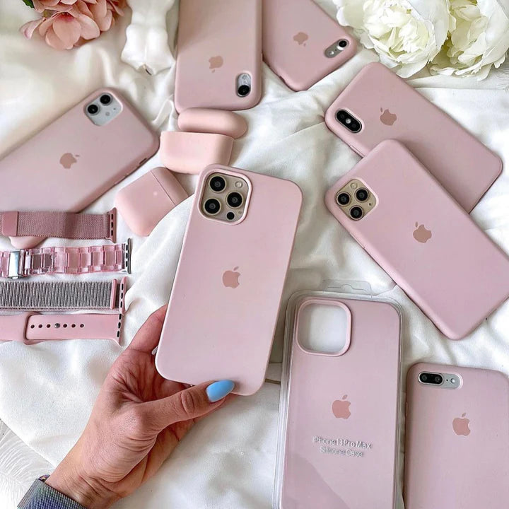 Sand pink liquid silicone case for Iphone
