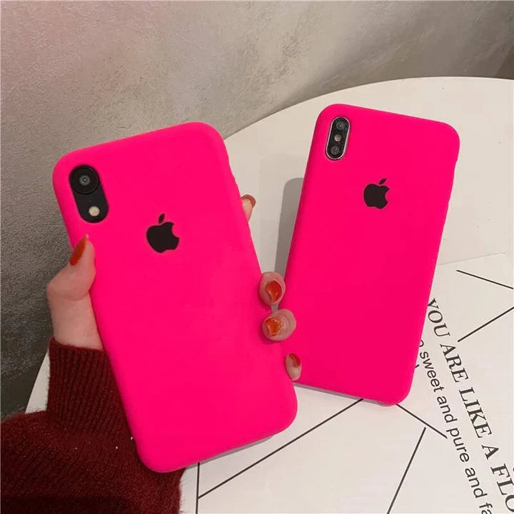 Hot pink liquid silicone case for Iphone