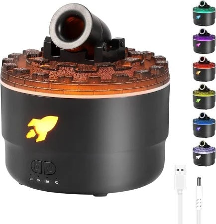 Cannon Humidifier with 7-Color LED – Mini Cannon Aroma Diffuser & Cool Mist Humidifier