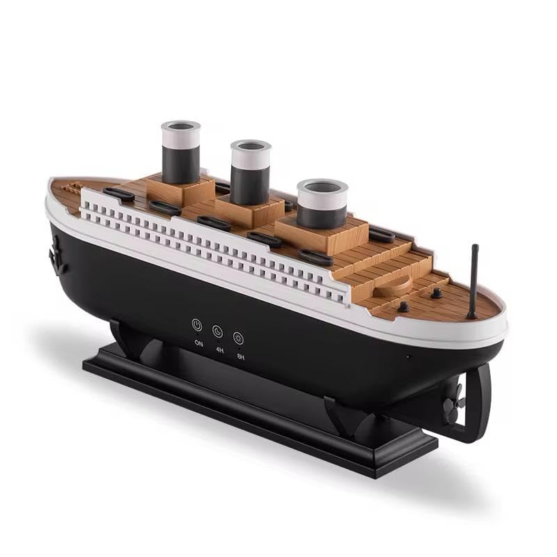 Titanic Steam Ship Humidifier Diffuser – Ultrasonic Cool Mist Aroma Diffuser with Multicolor LED Lights
