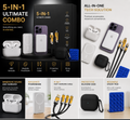 5-in-1 Ultimate Tech Combo Kit – Wireless Earbuds, MagSafe Power Bank, 4-in-1 Fast Charging Cable, Protective Case & Sticky Pod